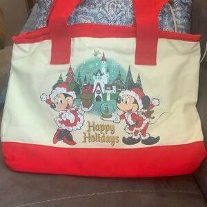 Disney Holiday Tote Bag - Red and Cream